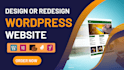 design, redesign webseite wordpress and wordpress theme customization