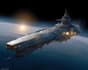 illustrate epic sci fi spaceship battle cruiser