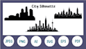create vector silhouette city and any images