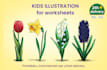draw cute children illustrations for educational worksheets and learning