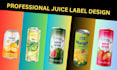 design professional juice, water bottle label and beverage packaging design