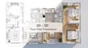 create realistic 3d floor plan and 2d floor plan for your home