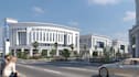 develop 3d industrial zone, render urban landscape, factory 3d model, warehouse