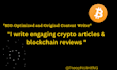 write engaging crypto articles, blockchain reviews,