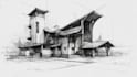 do architecture sketches in high quality