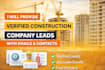 provide construction company leads with email, contacts