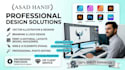 any custom design task in affinity suite, adobe, or canva