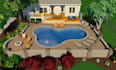 design 3d backyard front yard, landscape design, pool, patio 3d realistc