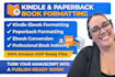 do book indexing, kindle ebook and paperback formatting, ebook conversion
