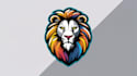 do unique lion mascot logo 1 day