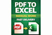 convert PDF to word or excel manually