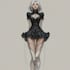 make a gothic punk dark fantasy character illustration