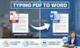 do fast PDF to word conversion and manual typing