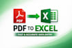 convert PDF or scanned pages to excel, CSV or google sheets