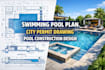 design swimming pool plan, permit drawing and pool construction drawing