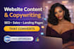 write SEO website content, landing page copy, converts sales copy