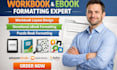 design workbook layout formatting, devotional ebook and  puzzle book formatting