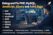 fix carrot website bugs , javascript, jquery and ajax fast