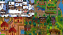 do pixel art tileset, topdown, tilemap, rpg, game map art, animated spritesheet