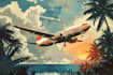 create retro vintage minimalist travel poster illustration