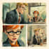 illustrate comic scene with dialogue layout