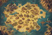 create a medieval style fantasy map illustration