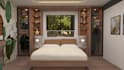design modern bedroom interior and realistic 3d render