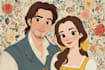 draw a romantic digital couple illustration