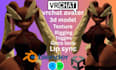 do 3d custom vrchat avatar, furry nsfw avatar, vr character, vrc avatar 3d model