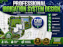 design landscape irrigation plan system sprinkler, boq, drip, piping layout