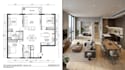 design 3d floor plan and realistic rendering for real estate