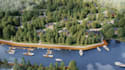 craft glamping lakeside house,waterfront property,community layout,cgi rendering