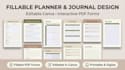 design fillable and digital planners journal and canva notebook