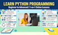 teach python programming from beginners to advanced level