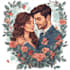 draw romantic couple portrait illustration