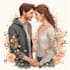 draw romantic couple portrait illustration for you