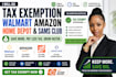 do tax exemption for walmart amazon home depot and sams club