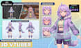 3d vrchat avatar, unity VR character, vroid vtuber model, furry avatar full rig