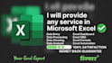 provide any service in microsoft excel