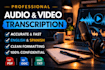 professionally transcribe audio or video to text