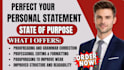 paraphrase, proofread personal statement, statement of purpose, application