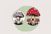 design retro cartoon mushroom logo