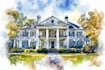 paint watercolor house portrait