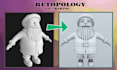 clean retopology, uv mapping and normal map baking