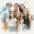 create a watercolor family portrait