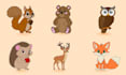 illustrate cute animals for children books and games