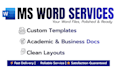 ms word expert editing, formatting and document design