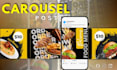design instagram food menu carousel posts for restaurant