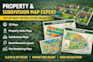 design custom 3d map or property sales map subdivision map road network layout