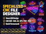 create your cnc dxf ready files for alucoband panels and neon led projects